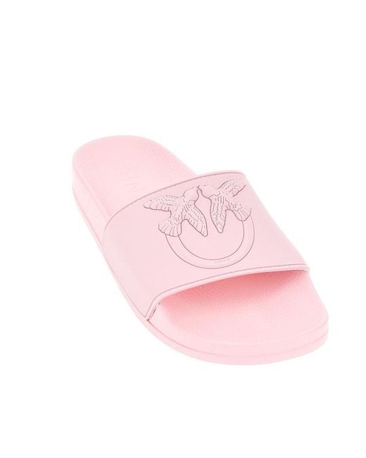 Pinko Pink Love Birds Logo Rubber Slides