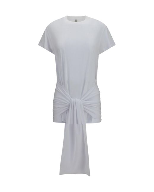 Totême Gray T-Shirt Draped-Waist Jersey