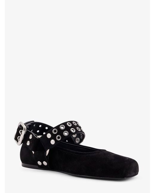 Alaïa White Suede Biker Flat Ballerinas