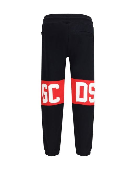 Gcds Black Brushed Cotton Sweatpants for men