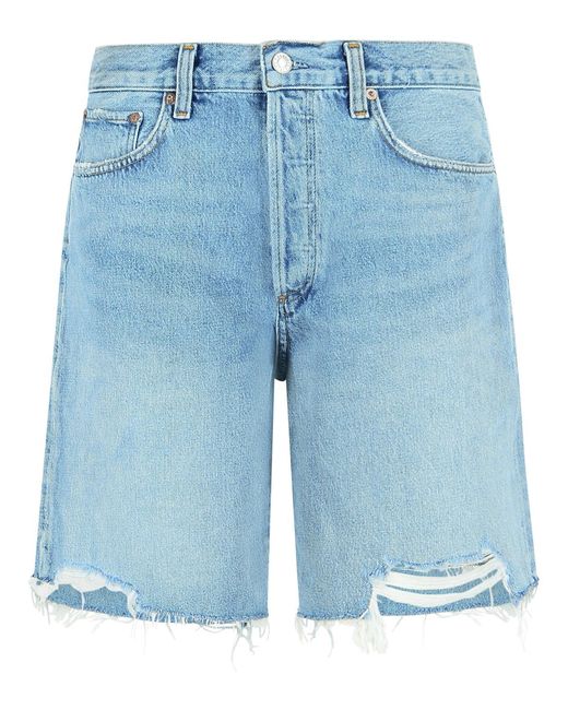 Agolde Blue 'Indra' Light Cotton Shorts