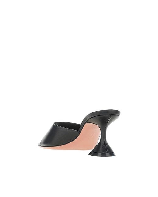 AMINA MUADDI Black 'Lupita' Nappa Leather Slippers 36