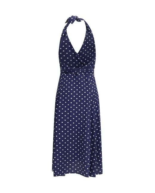 P.A.R.O.S.H. Blue P.A.R.O..H. Polka-Dot Silk Dress