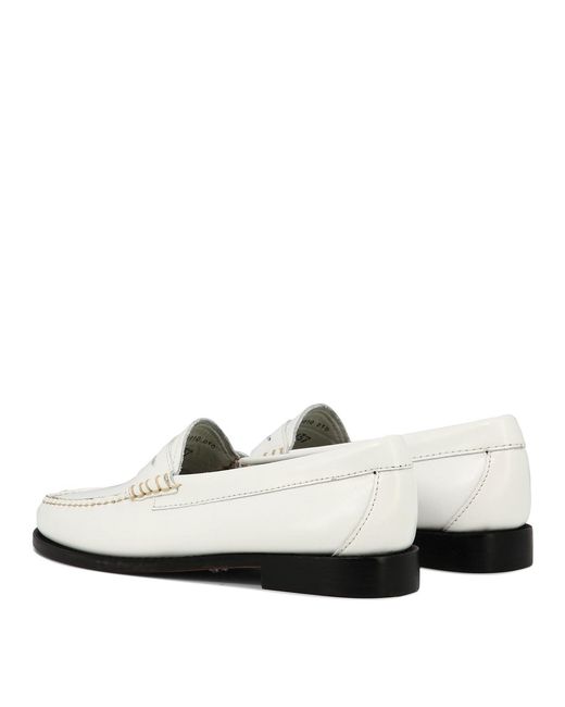 G.H.Bass &amp; Co. White "Weejuns Penny" Loafers
