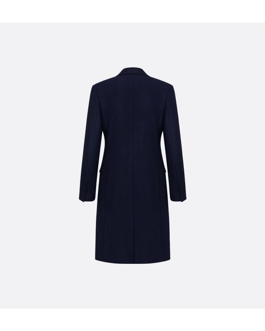 Dior Blue Virgin Wool Long Coat for men