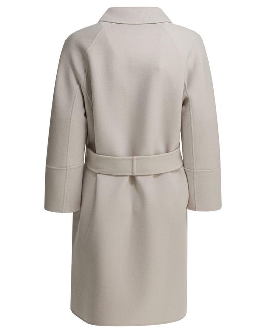 Max Mara Gray Virgin Wool Long Coat