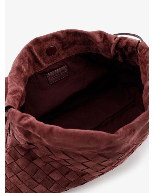 Bottega Veneta Purple Suede Giorno Crossbody Bag With Intrecciato Motif