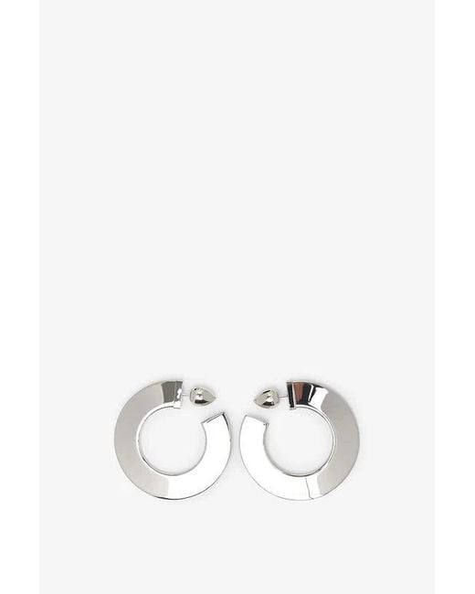Alaïa White "Blade Hoops" Earrings