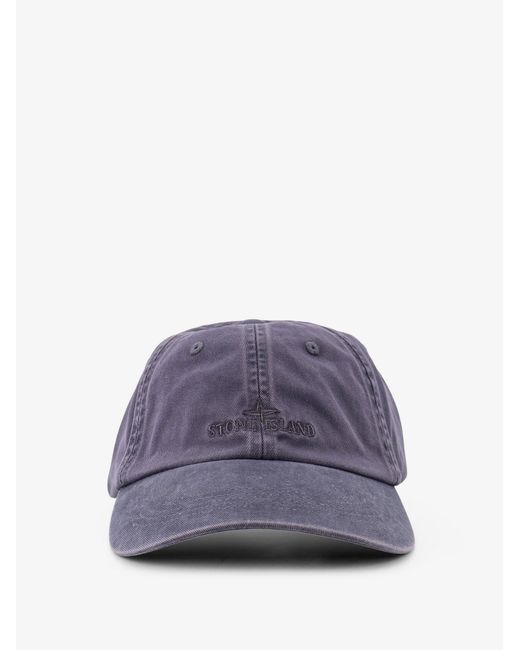 Stone Island Purple Hats Cotone for men