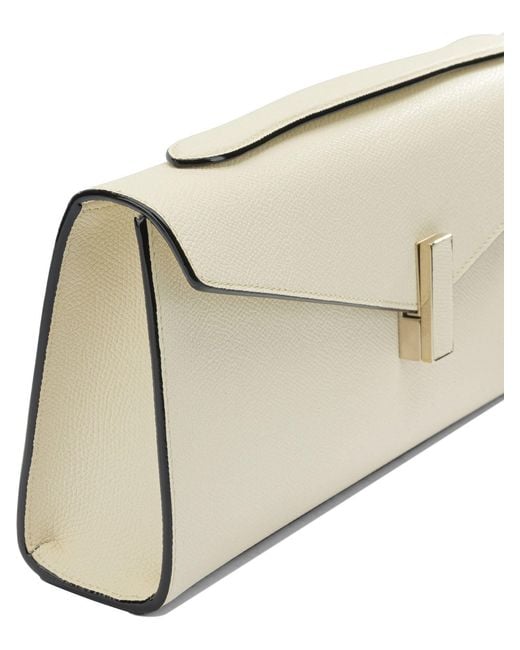 Valextra Natural "Isis" Clutch With Shoulder Strap