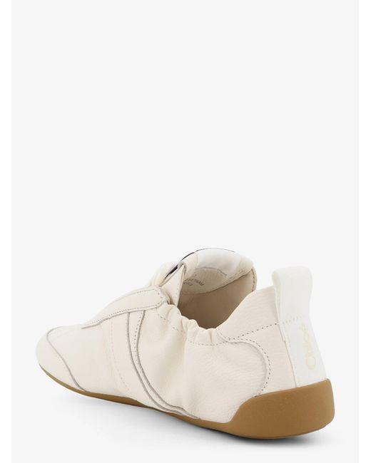 Chloé White Kick Leather Sneakers With Side Logo