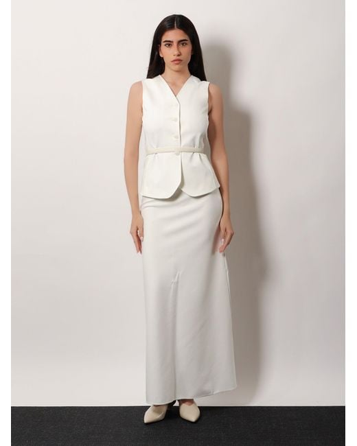 Max Mara White Vernice Viscose