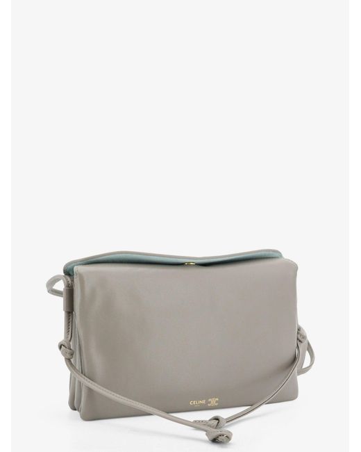 Céline Gray Trio Leather Crossbody Bag