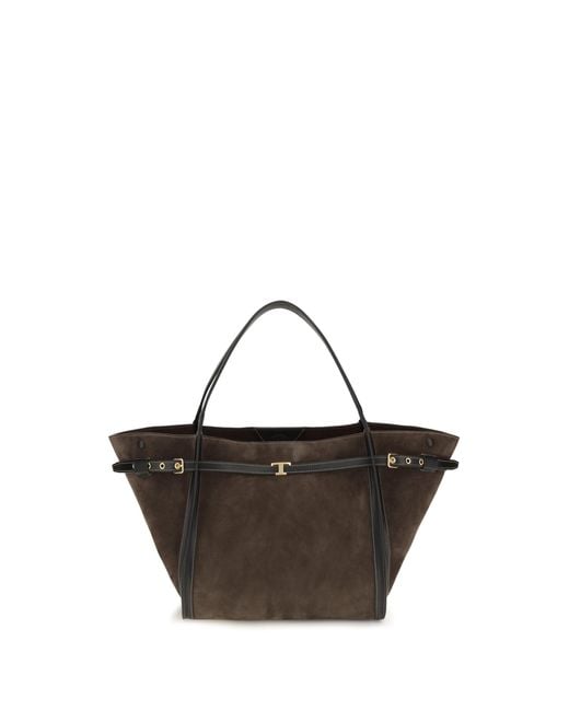 Tod's Brown Suede Tote Bag
