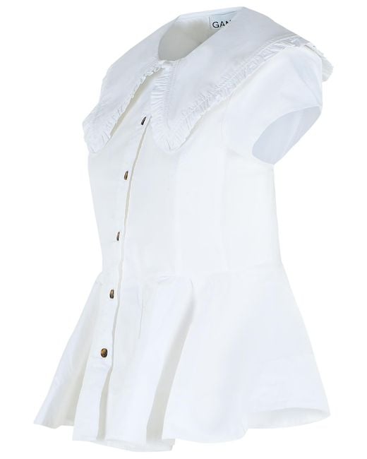 Ganni Blue Cotton Shirt
