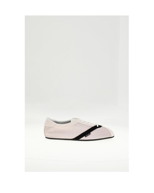 Women's White Low Lace-Up Trainer 05