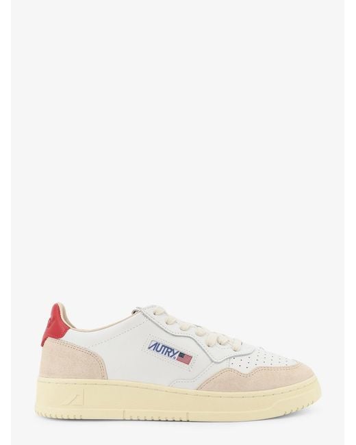 Autry White Medalist Low Leather Sneakers for men