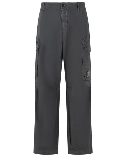 C P Company Gray Cotton Cargo Pants for men