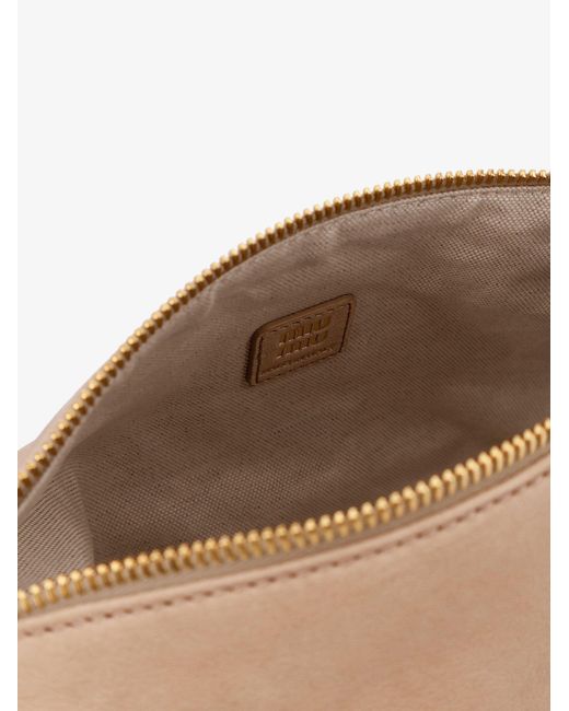 Miu Miu Brown Leather Pouch Handbag