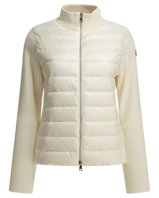 Moncler Natural Padded Wool Cardigan