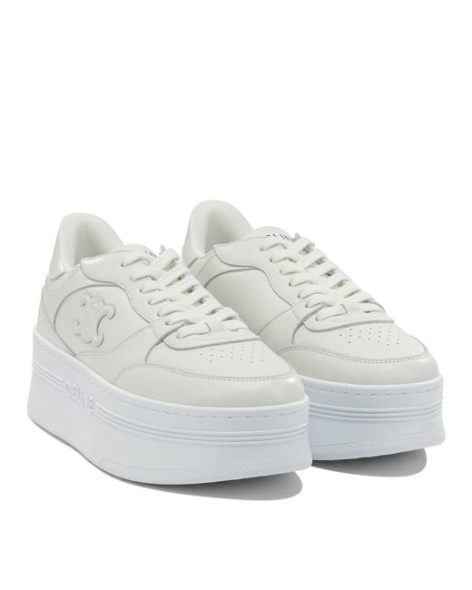 Céline White "Block" Wedge Sneakers