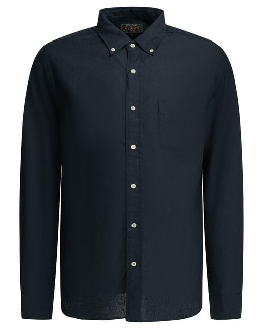 Beams Plus Blue Coolmax Linen Polyester Casual Shirt