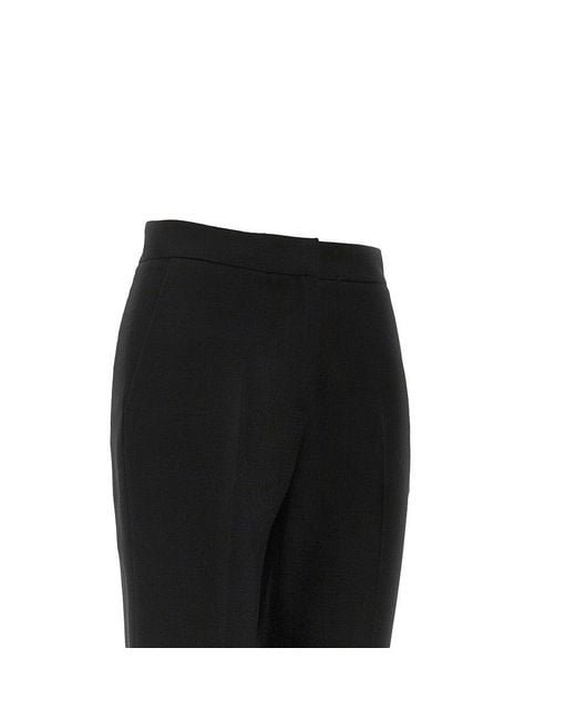 MSGM Black Canvas Cropped Straight Leg Pants