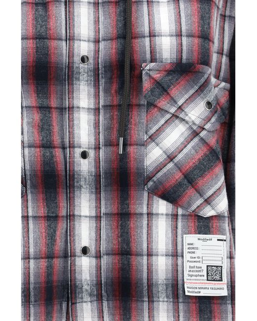 Maison Mihara Yasuhiro Multicolor Hoodie Combine Checkered Shirt