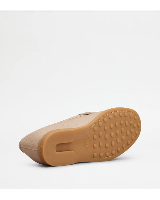 Tod's Natural Leather Loafers