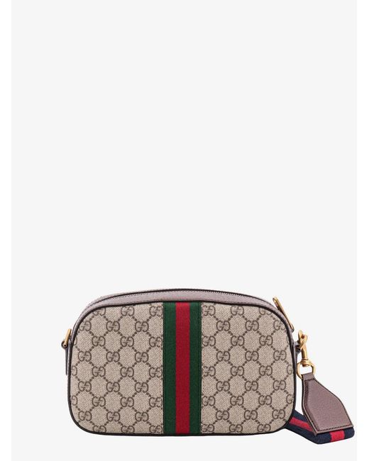 Gucci Gray Leather Closure With Zip Shoulder Bags for men