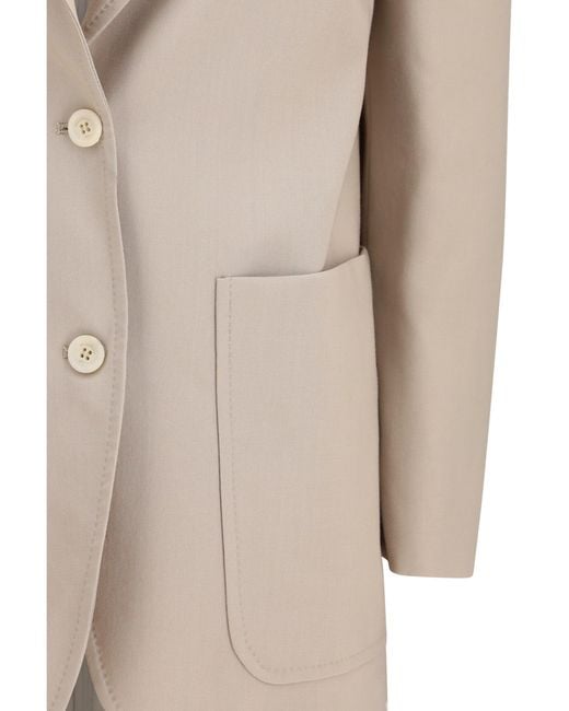 Max Mara Natural Single-Breasted Wool-Blend Blazer