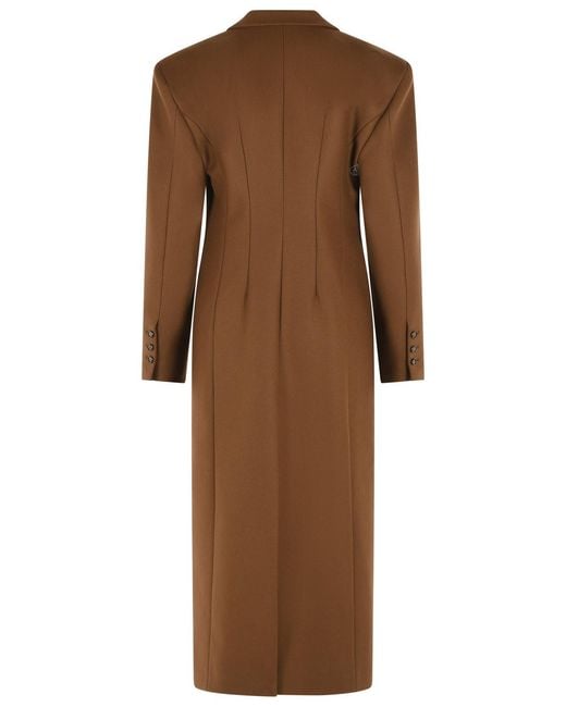 ANDAMANE Brown 'Ottavia' Virgin Wool Blend Coat