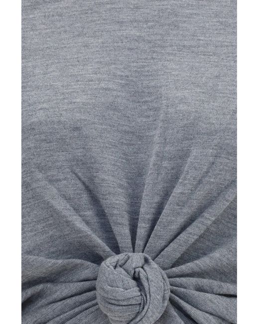 Magda Butrym Gray Long-Sleeve Knot T-Shirt