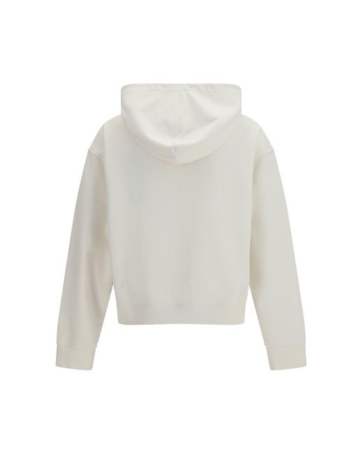Palm Angels White Neck Logo Hoodie for men