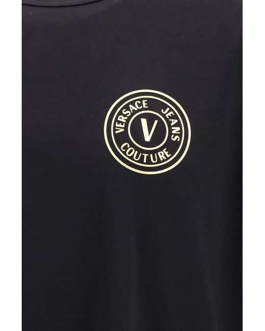 Versace Jeans Couture Black Cotton Logo T-Shirt for men