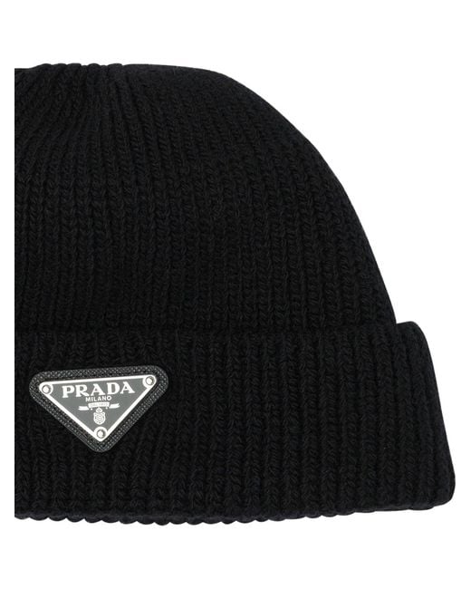 Prada Black Cashmere Beanie for men