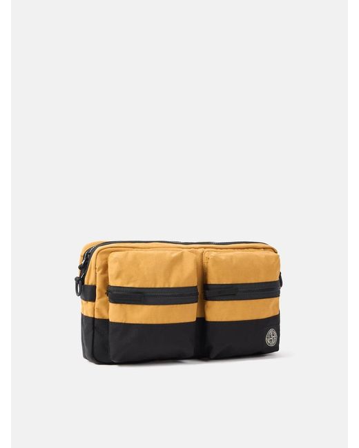 Stone Island Orange Pocket Crossbody Bag for men