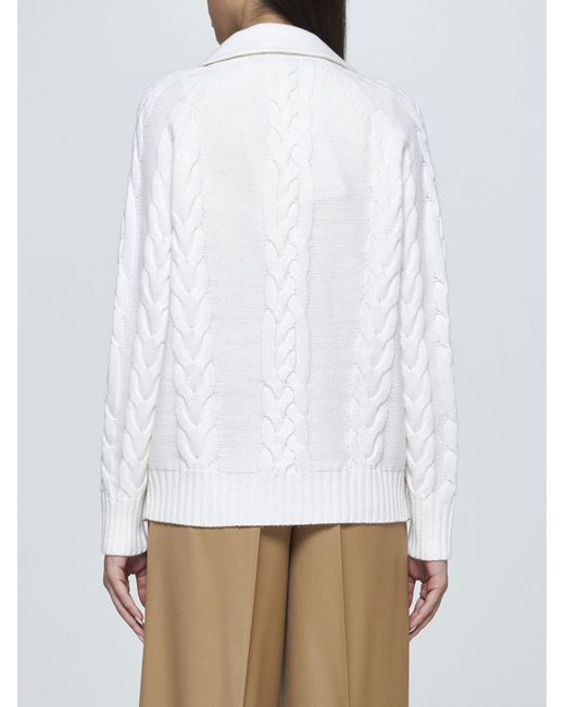 Max Mara White "Micio" Wool And Cashmere Jacket