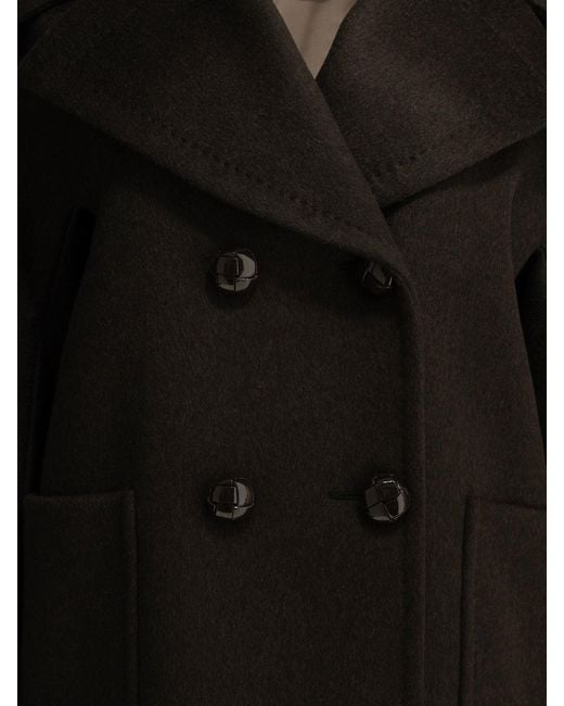 Max Mara Black Double-Breasted Cashmere Coat