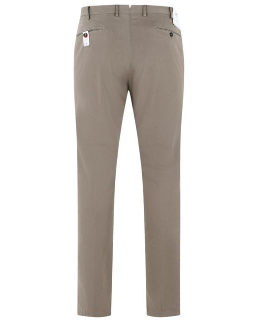 PT01 Gray Superslim Fit Cotton Pants for men