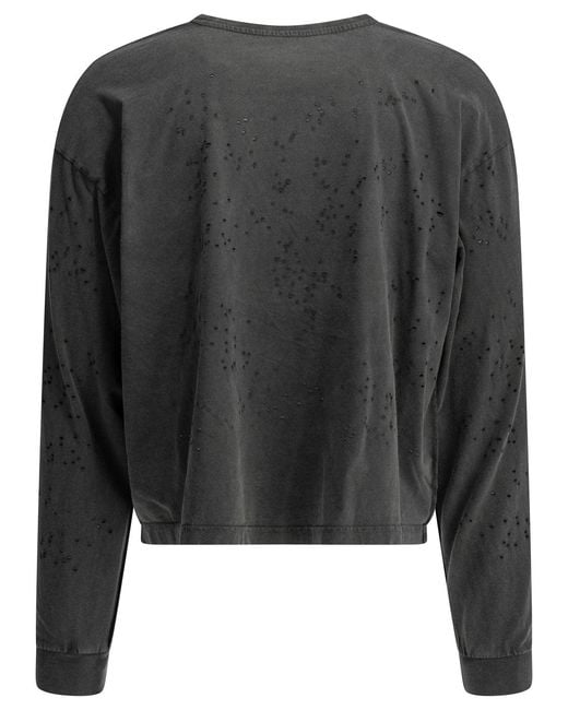 mfpen Black Relaxed Ls Crewneck Organic Cotton T-Shirt for men