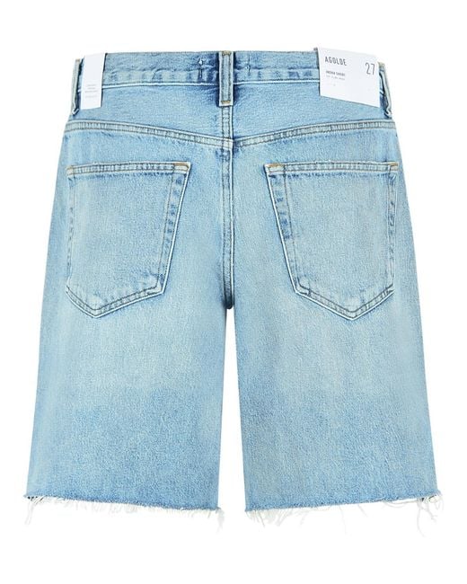Agolde Blue 'Indra' Light Cotton Shorts