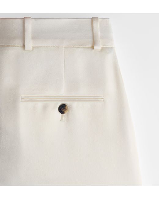 Dior White Silk Tailored Pants