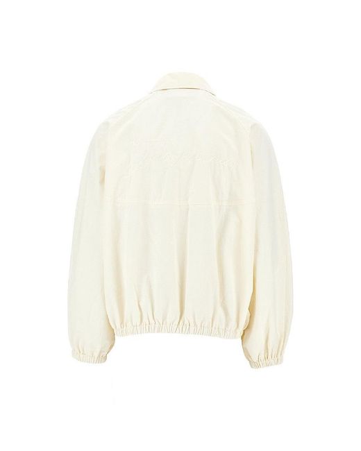 Jacquemus Natural Windbreaker Jacket With Logo Embroidery for men