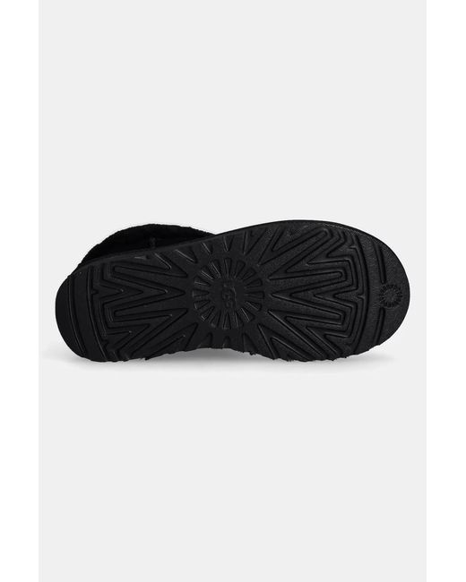 Ugg Black "Classic Ultra Mini Maxi Curly" Ankle Boots