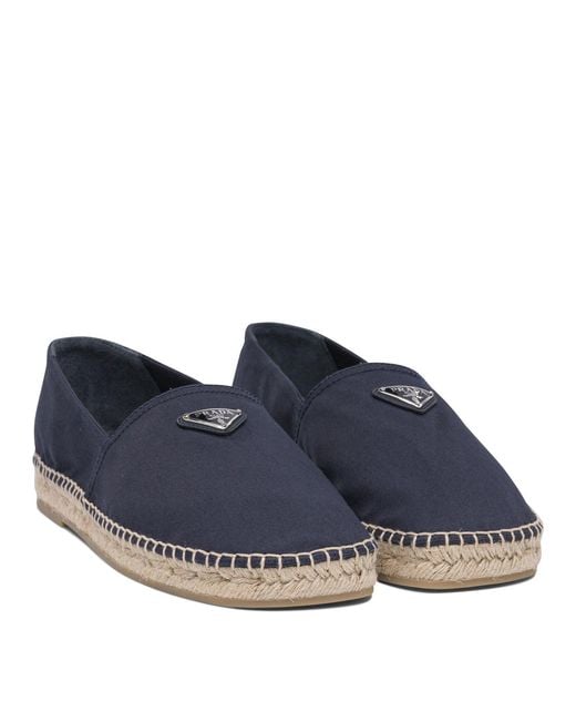 Prada Blue Cotton Espadrilles for men