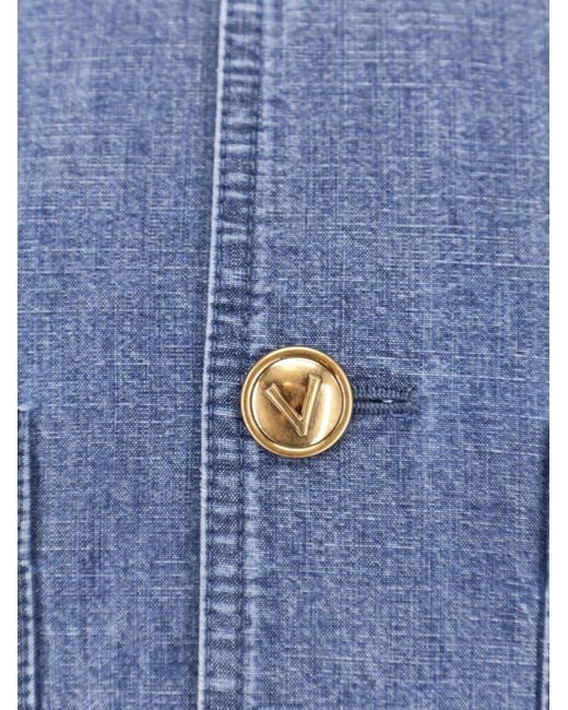 Valentino Blue Denim Sahariana Jacket for men