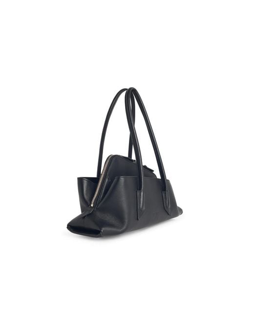 The Attico Black Attico 'La Passeggiata' Small Lear Bag
