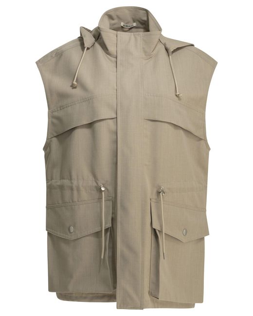 Auralee Natural Max Sleeveless Jacket