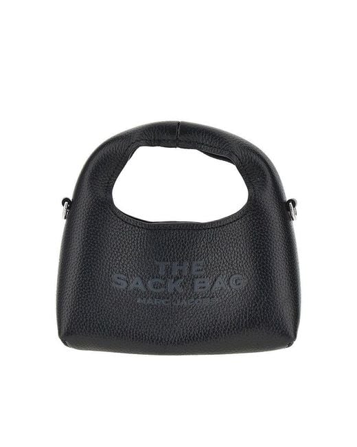 Marc Jacobs Black Grained Leather Micro 'The Sack' Bag